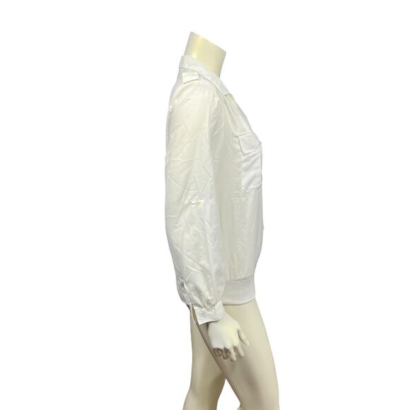 Sheridan Square 80s White Casual Blouse - Size 8, Good Condition - Picture 4 of 10